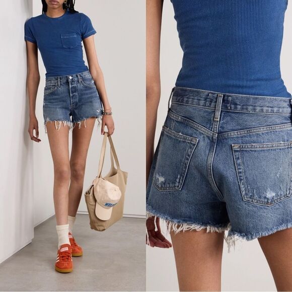 Agolde Pants - AGOLDE Parker denim shorts in dark wash